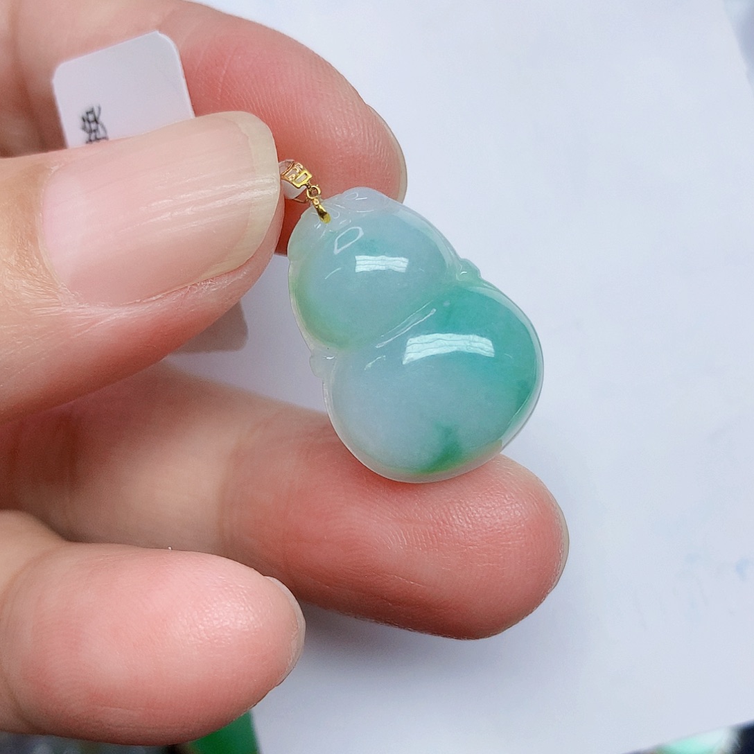 翡翠18K金镶嵌颈饰346677