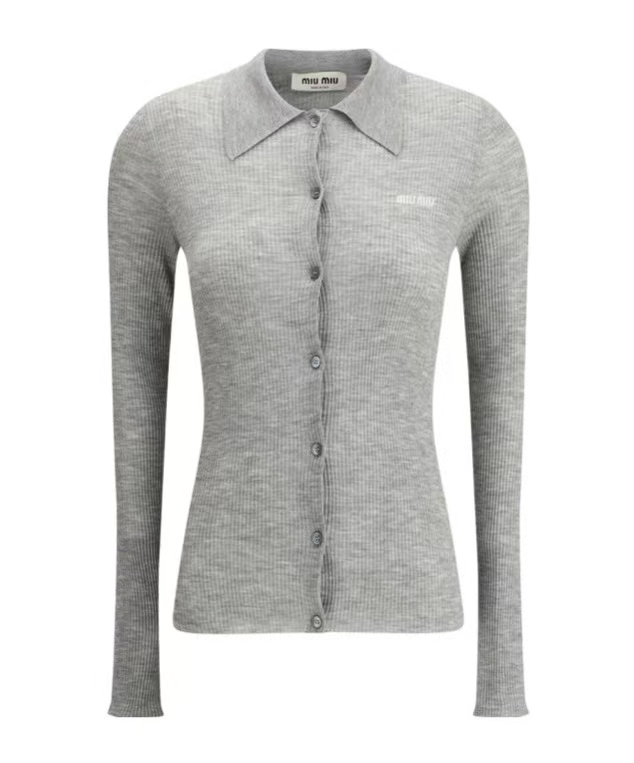 未使用 MIU MIU/缪缪 单排纽扣翻领长袖羊绒衫