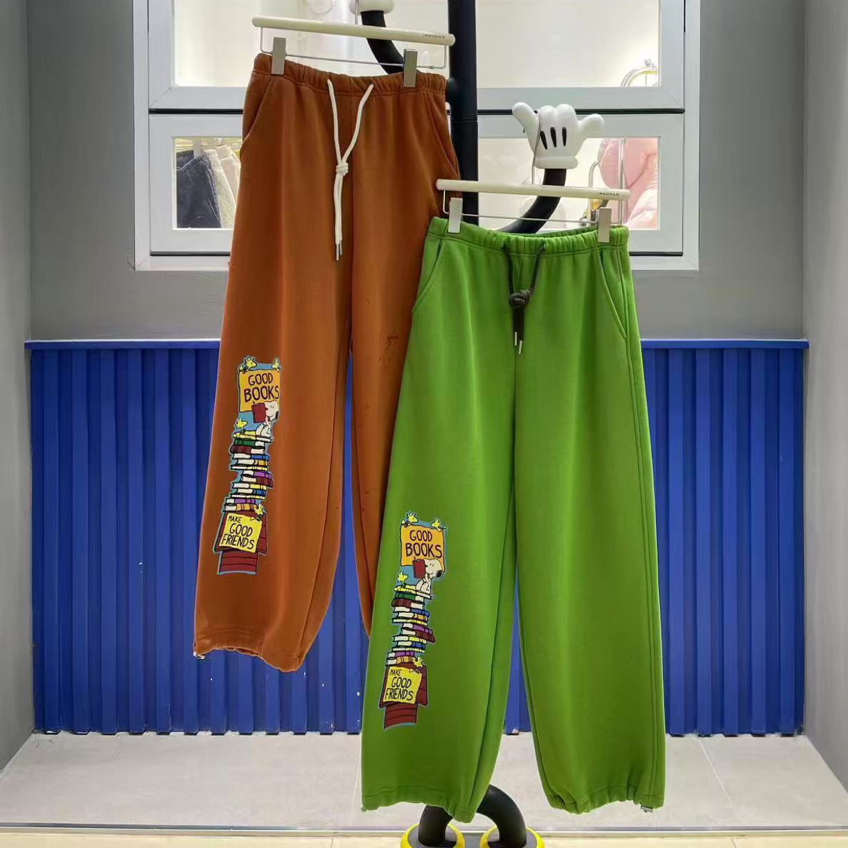 欧洲站5916#Bohan秀秀家2025冬季新款Snb印花糖果色休闲裤