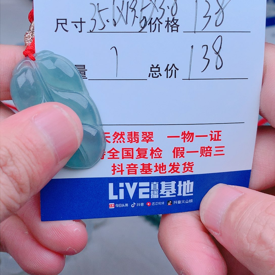 翡翠吊坠(赠链)未镶嵌冰种叶子