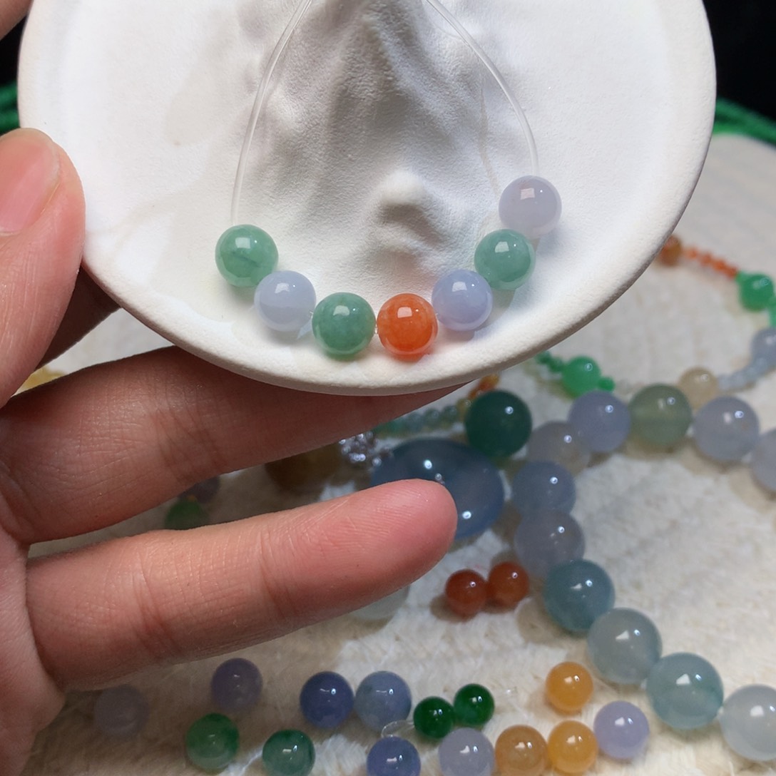 翡翠散珠7mm一组圆珠