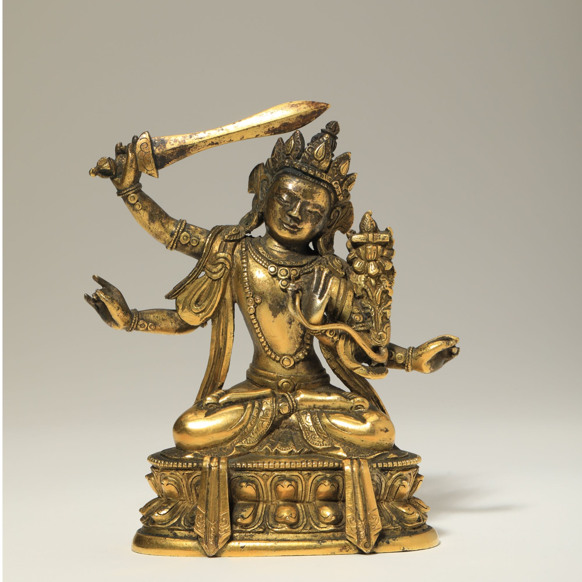 【1月15日古董拍卖】2912 清康熙 四臂文殊坐像