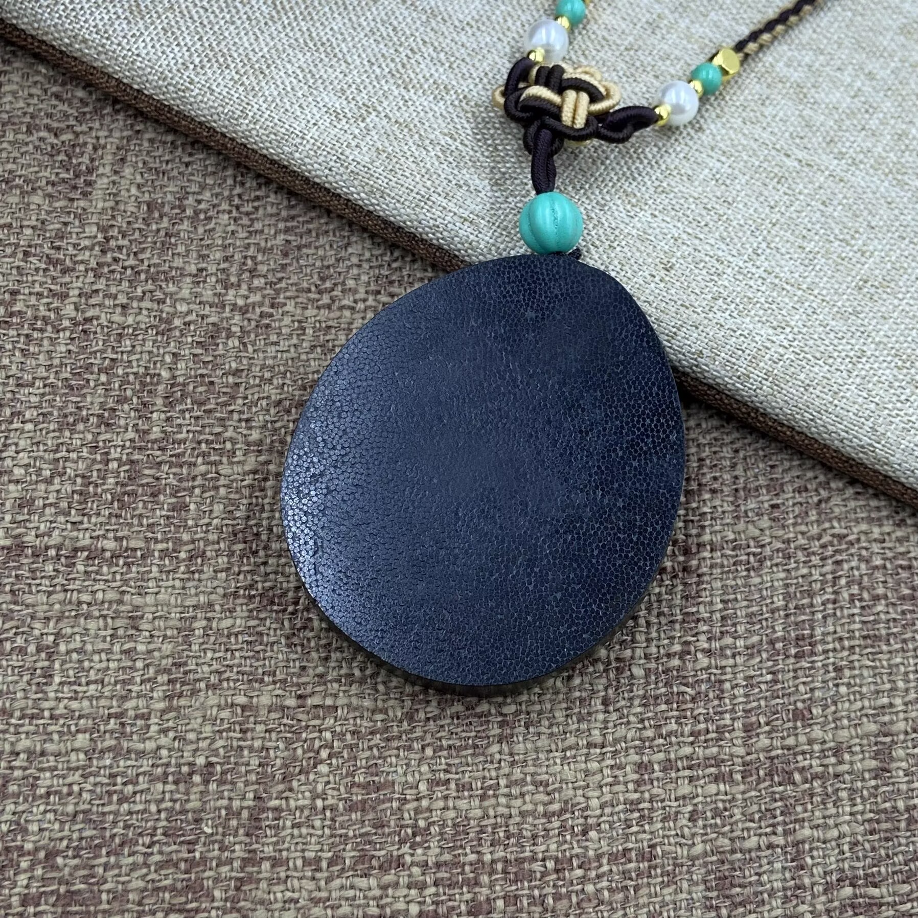 非金属珐琅吊坠 5872  精品时尚精选黑色椭圆百搭吊坠