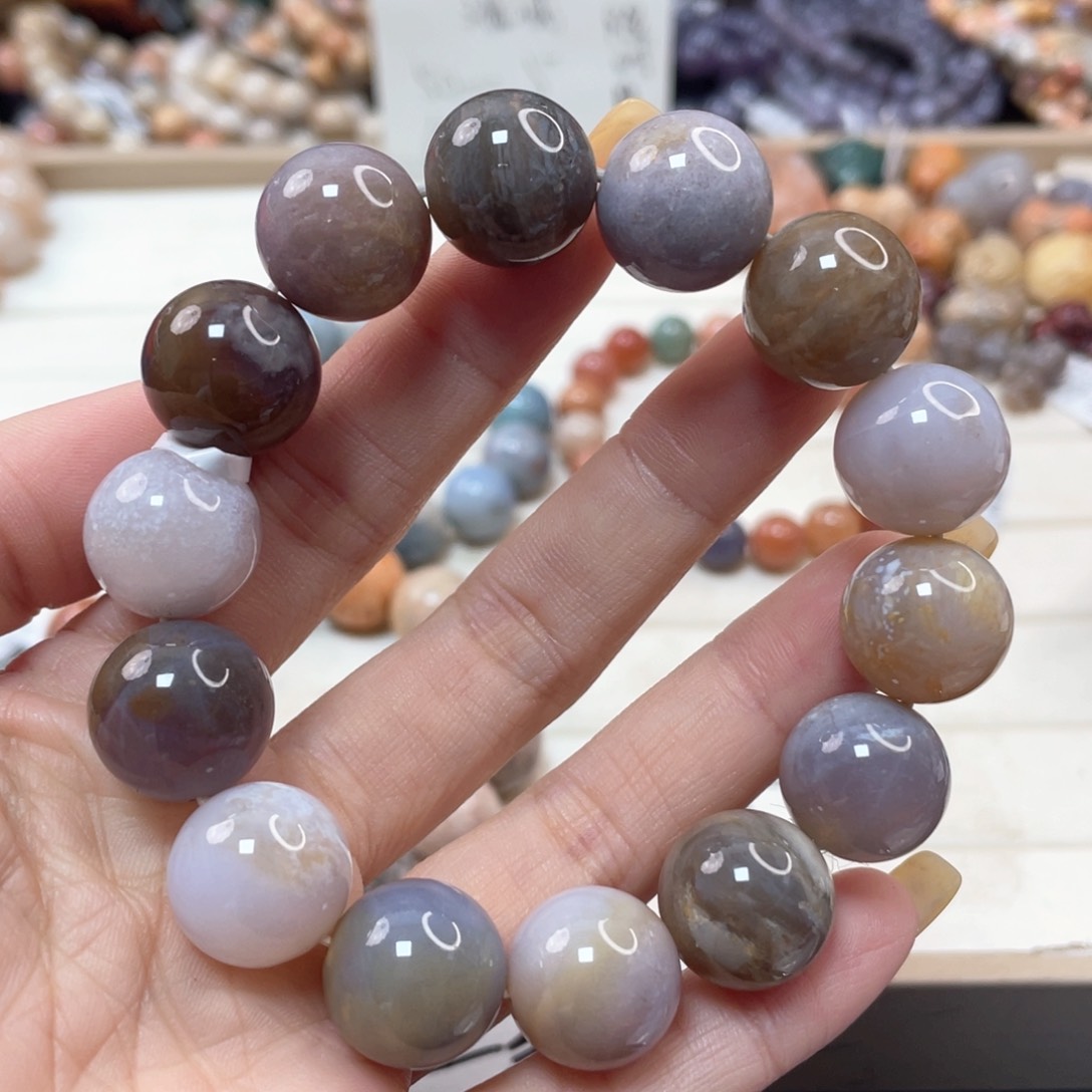 未镶嵌手串硅化玉5****摩335