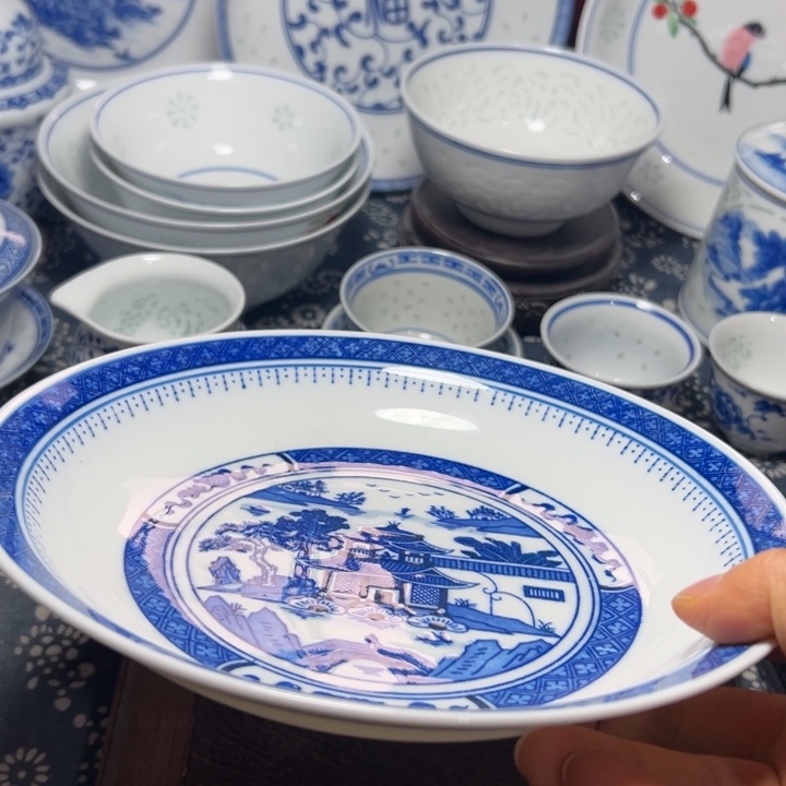 陶瓷手绘8寸梧桐盘子