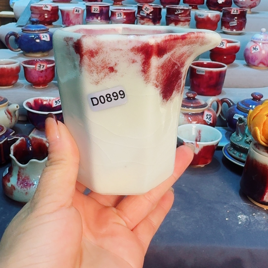 瓷片微瑕钧瓷主人杯摆件工艺品