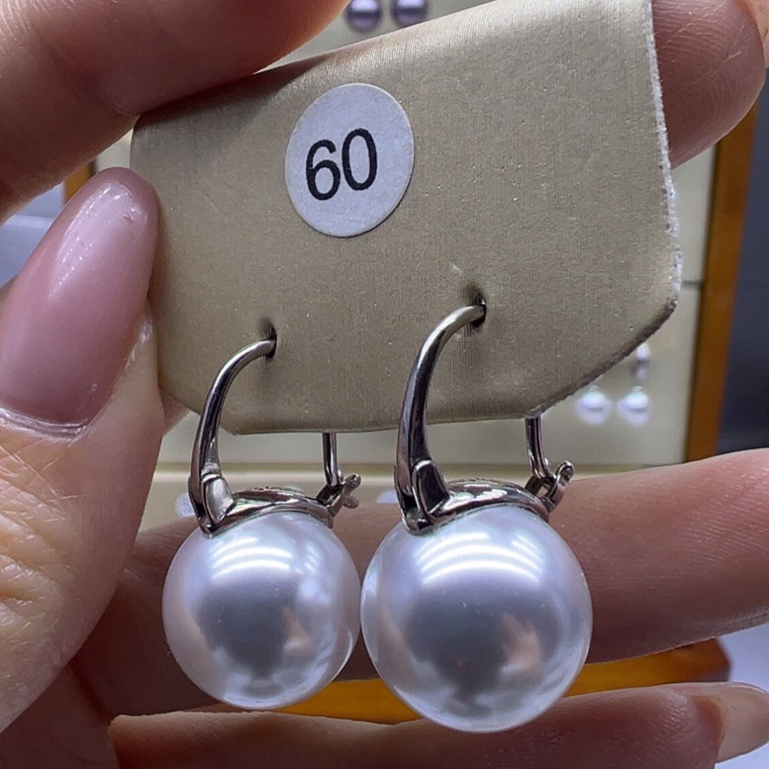 淡水珍珠耳饰银S925镶嵌