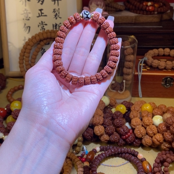 吊坠金刚菩提105玉化藏切单圈白珠