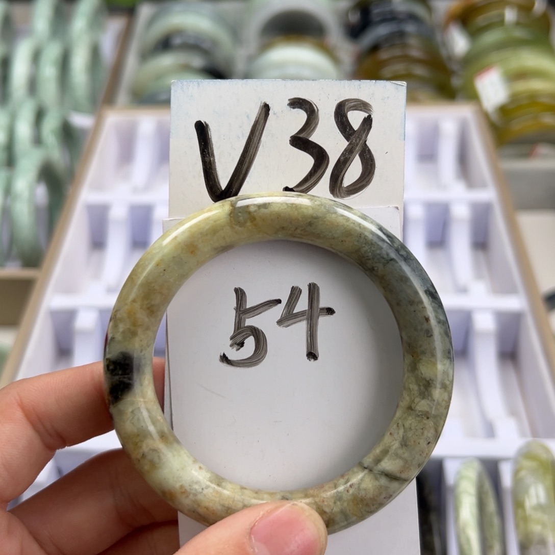岫玉手镯未镶嵌天然岫玉微瑕