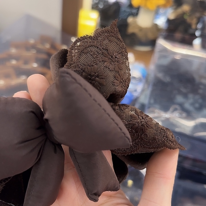 三醋酯纤维咖色蝴蝶结-91