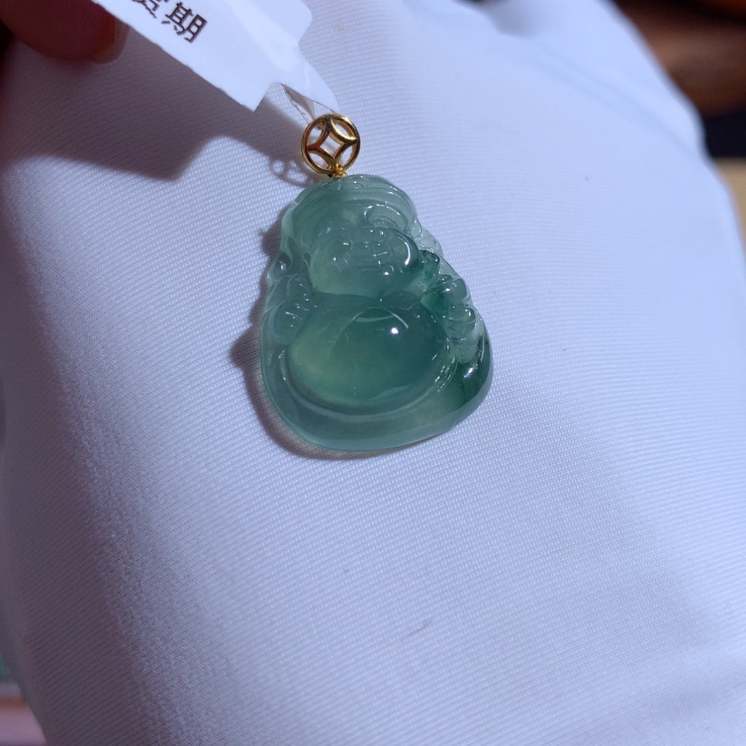翡翠颈饰18K金镶嵌财财