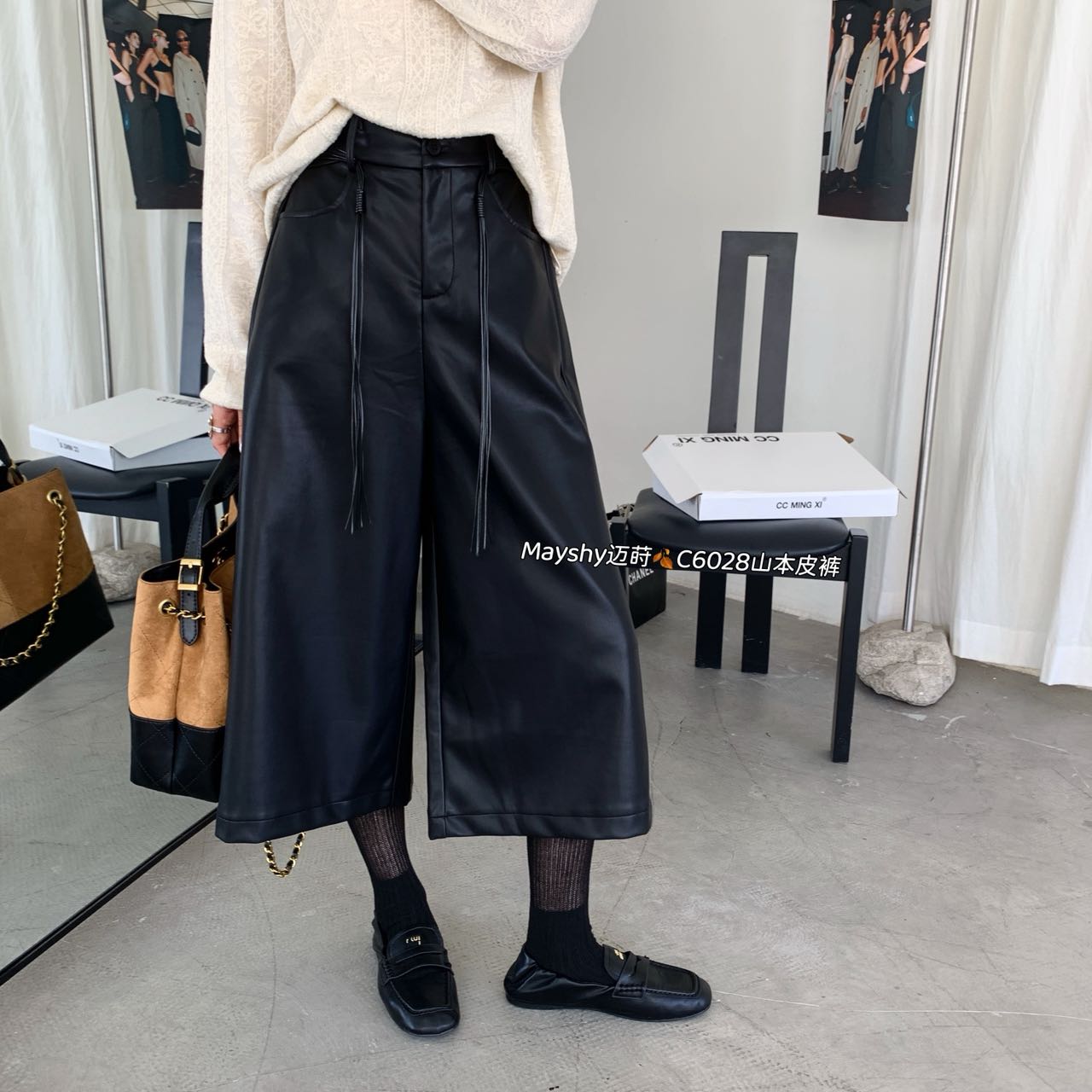 鑫燃KIKI  时尚百搭显瘦新款秋冬山本皮休闲裤 6028 MS 【F】