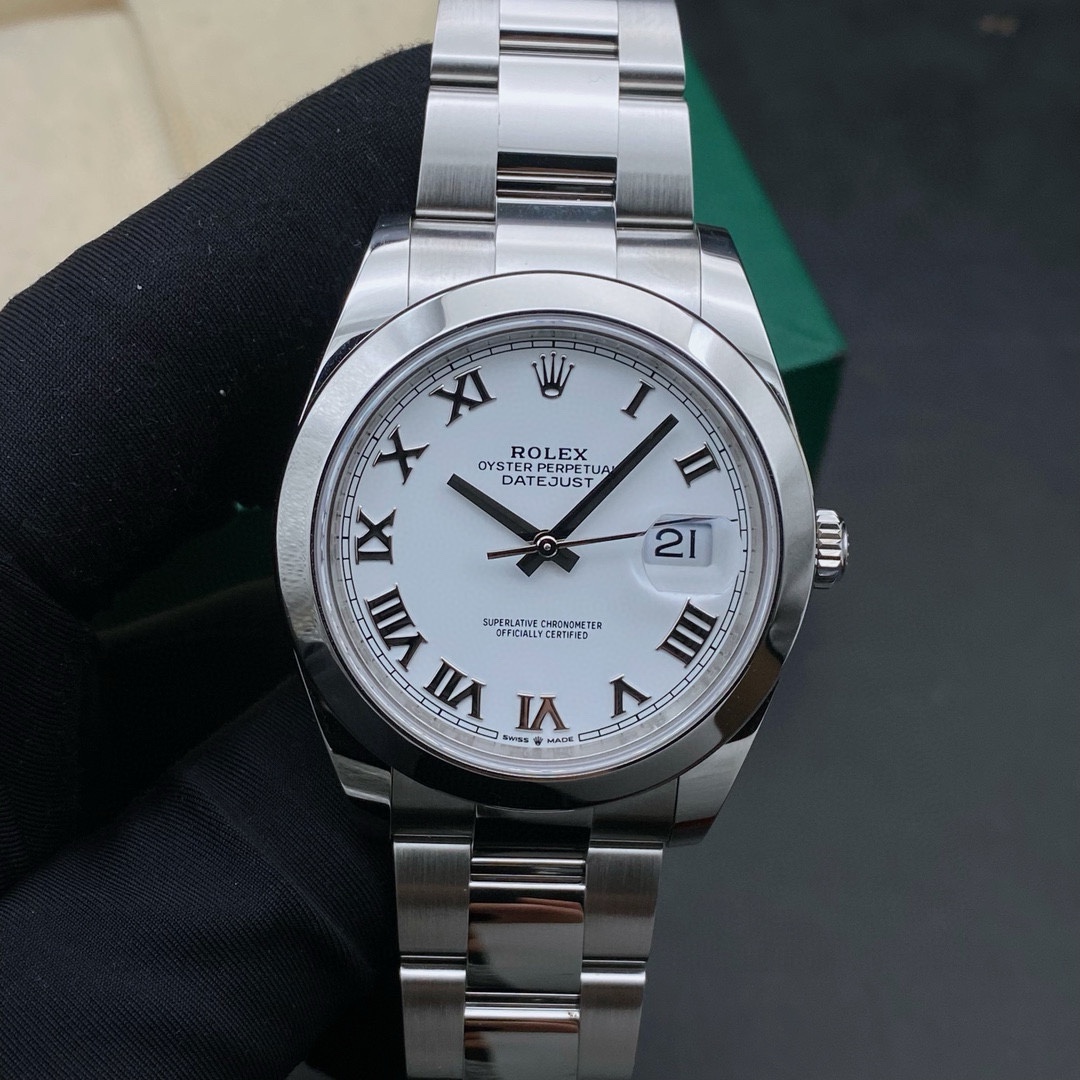 99新 Rolex/劳力士 日志126300白盘罗马/机械男表/表径41