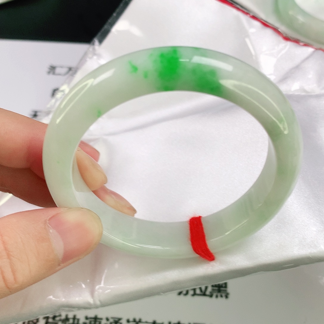 翡翠未镶嵌手镯天然缅甸翡翠56.5