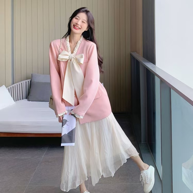 秋装新款韩版时尚蝴蝶结气质通勤外套901款