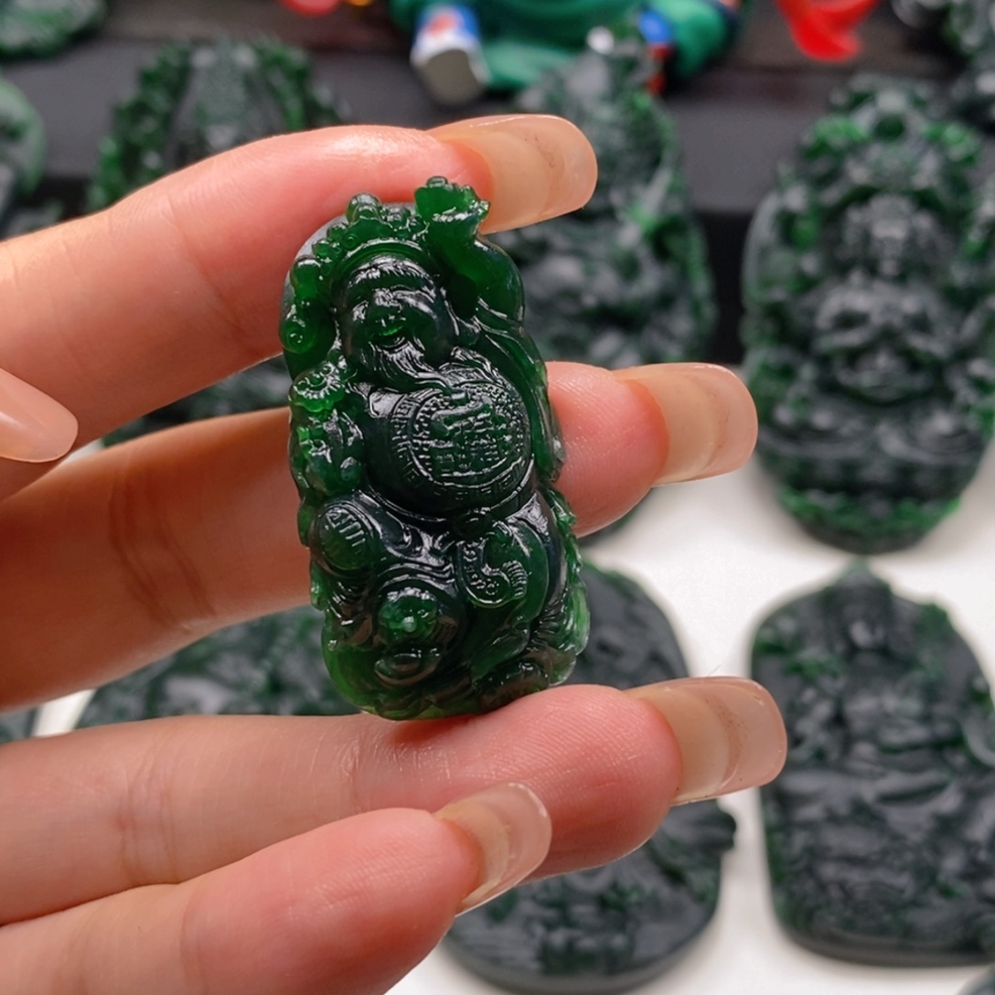 球****未镶嵌定制翡翠文财神