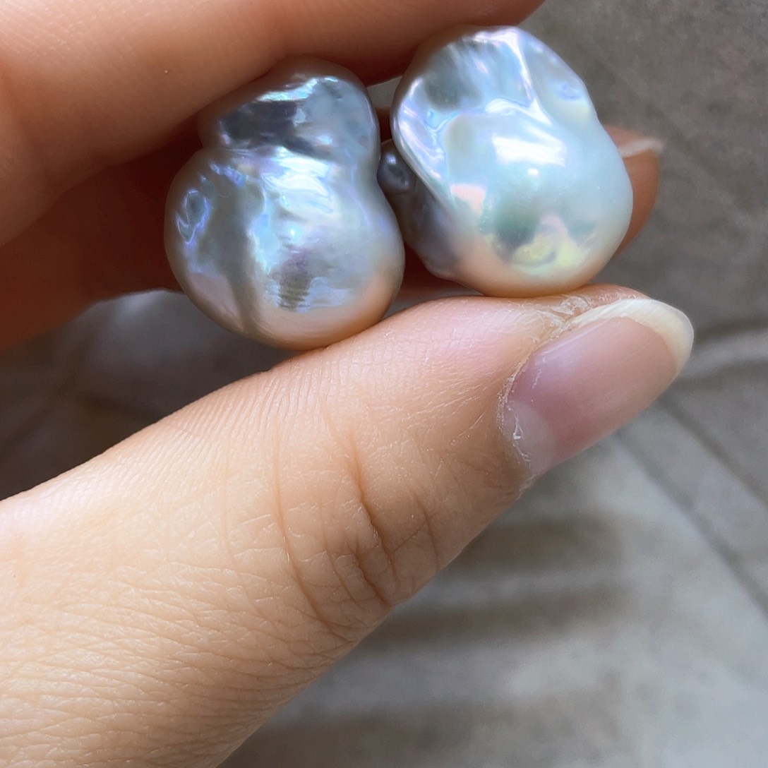 淡水珍珠耳饰银S925镶嵌