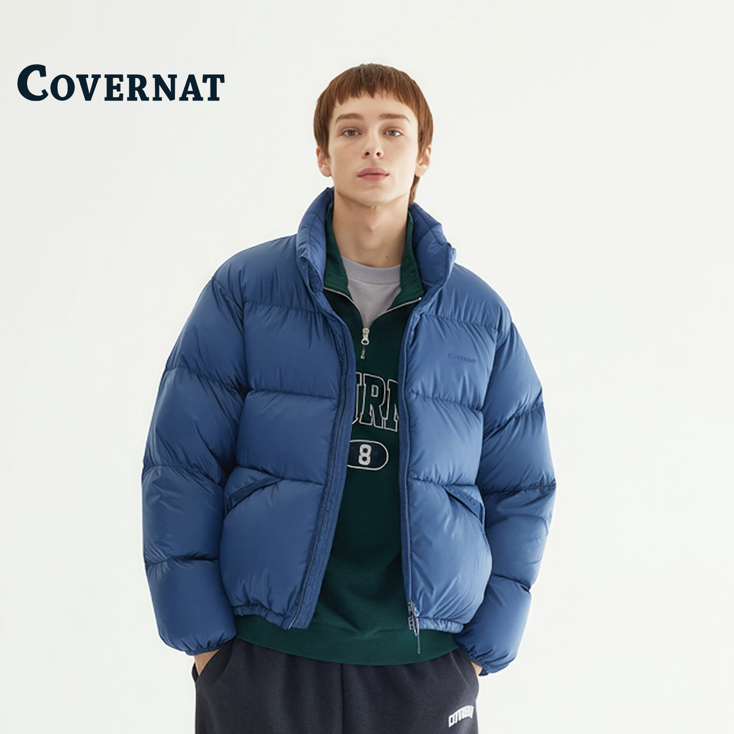 COVERNAT韩国Civic Pertex短款羽绒服冬季2025新款圆领CO2504DP02