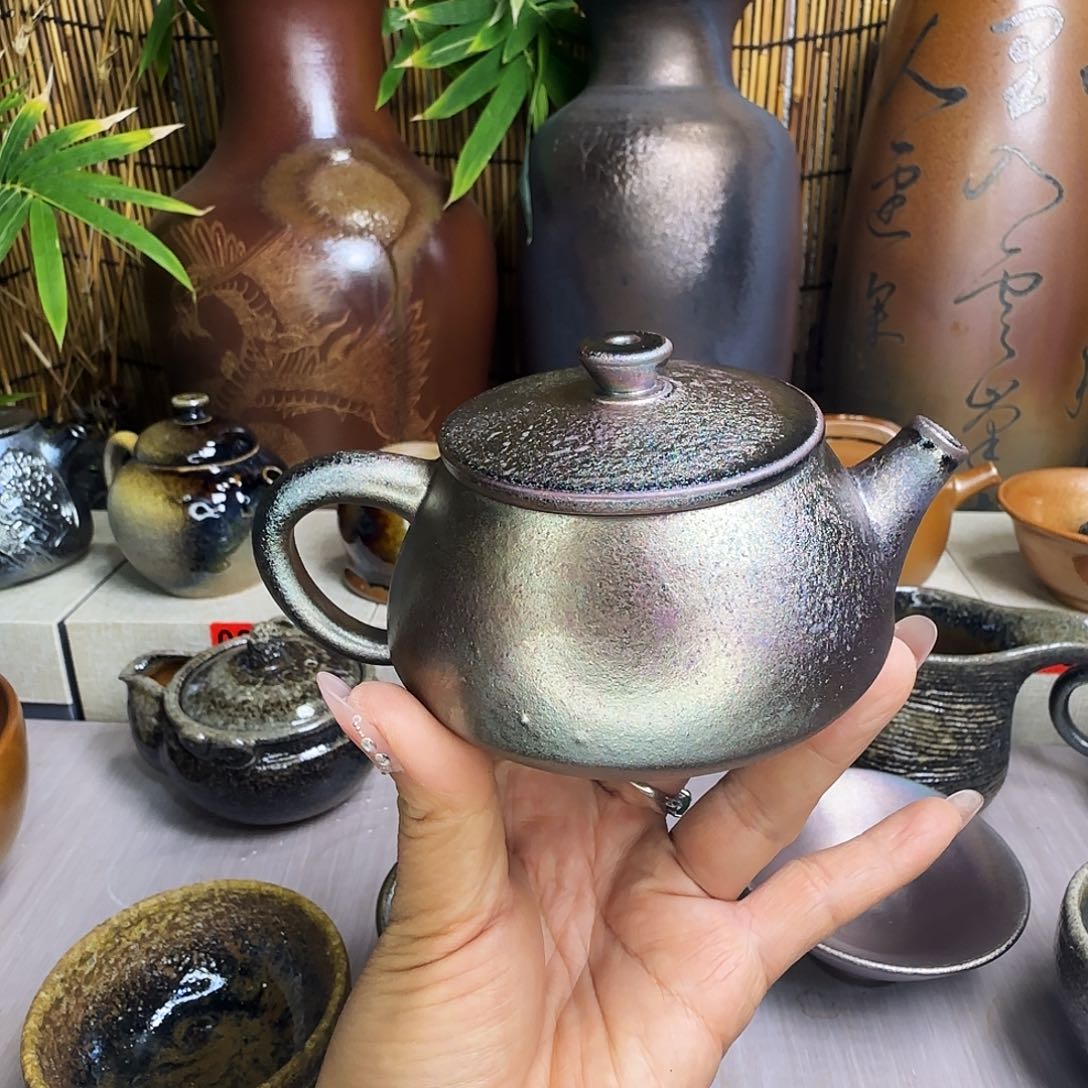 杯图****8建水紫陶柴烧壶微微瑕180cc