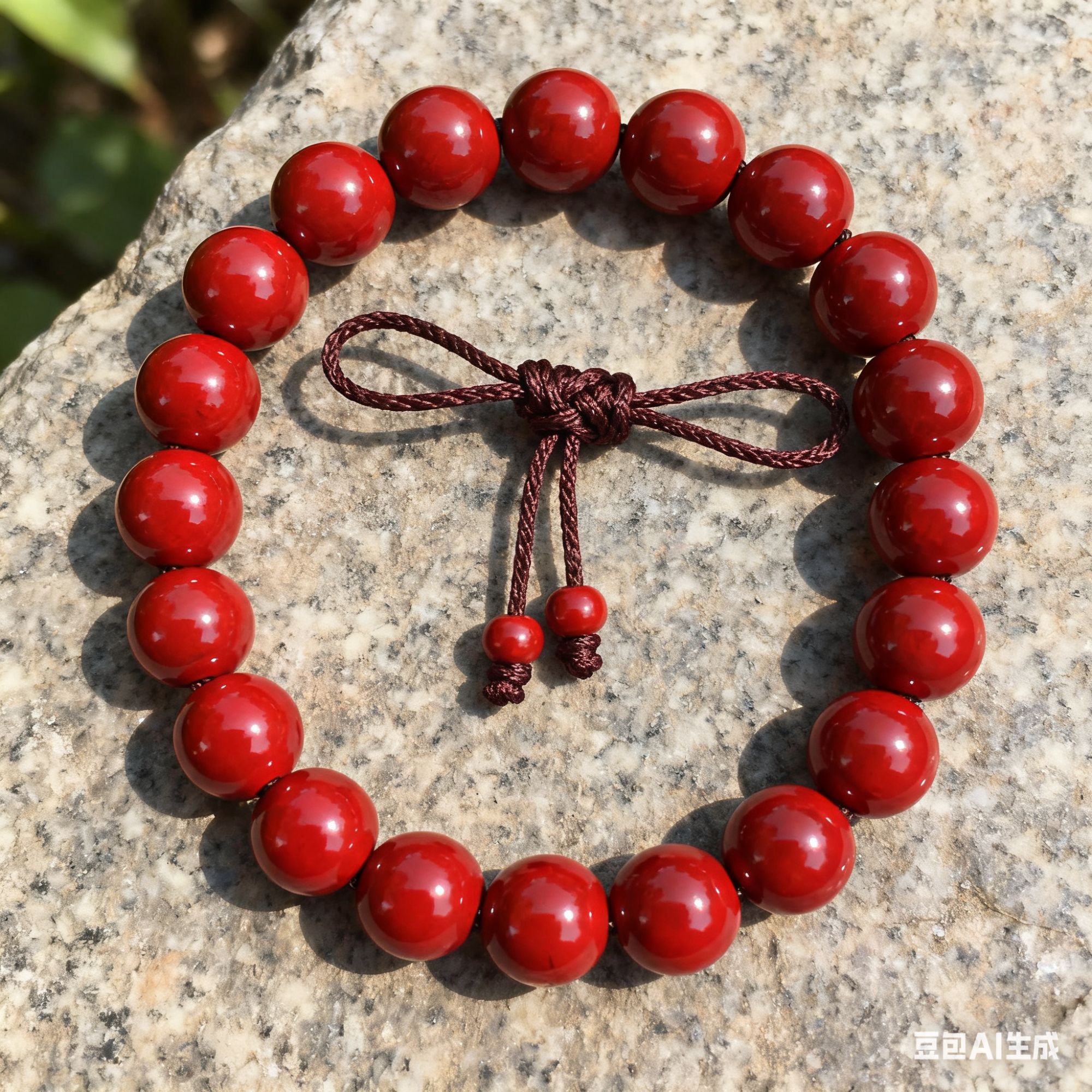 天然辰砂天然辰砂朱砂手串正宗朱砂纯朱砂手串（50）