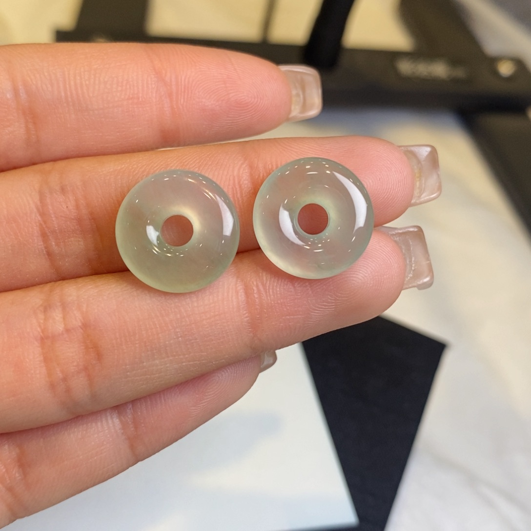 翡翠耳饰未镶嵌裸石甜甜圈