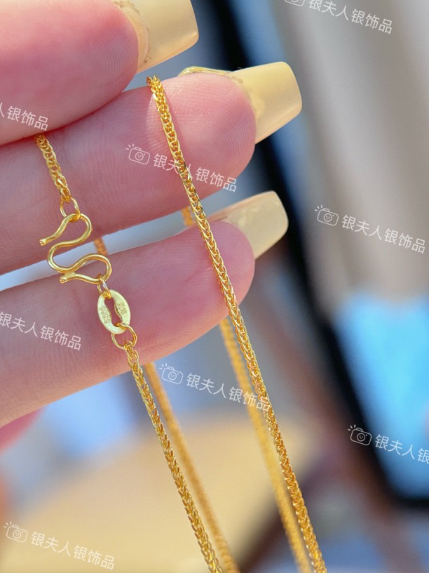 链子足银 足银999.9【黄色肖邦链50厘米】经典百搭款单链子