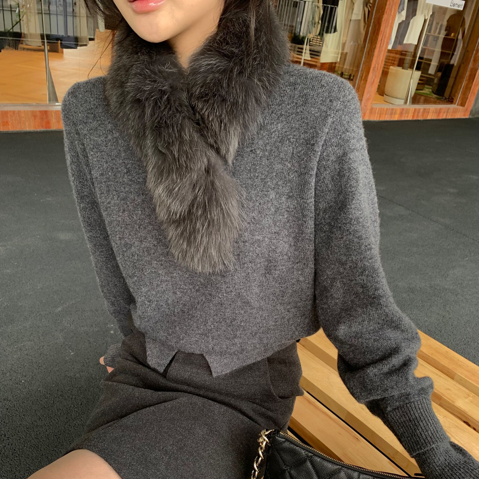 JINY | “100狐狸毛" 秋冬气质精致风百搭围脖毛绒毛领 MAWJ32123