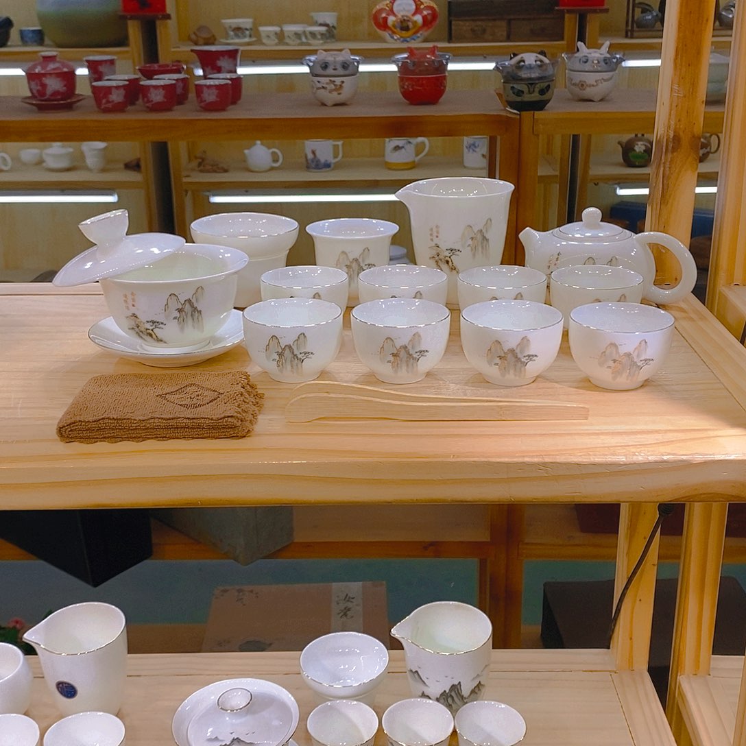 【不止】羊脂玉瓷茶具套装