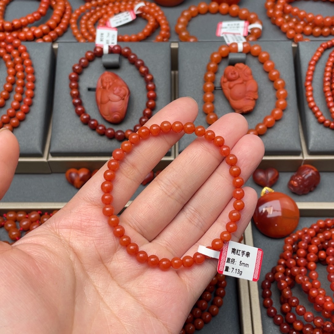 手链未镶嵌南红玛瑙原矿天然南红手链