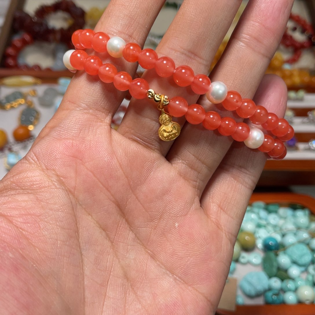 南红玛瑙手串未镶嵌