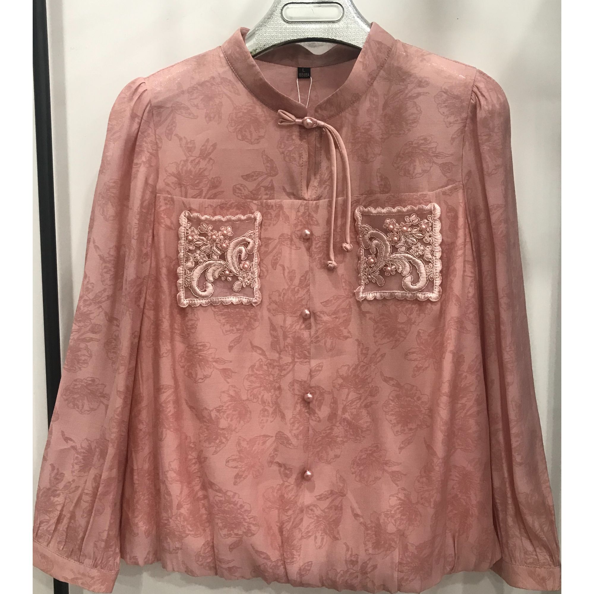 衬衫时尚蕾丝长袖休闲成人新中式套头上衣