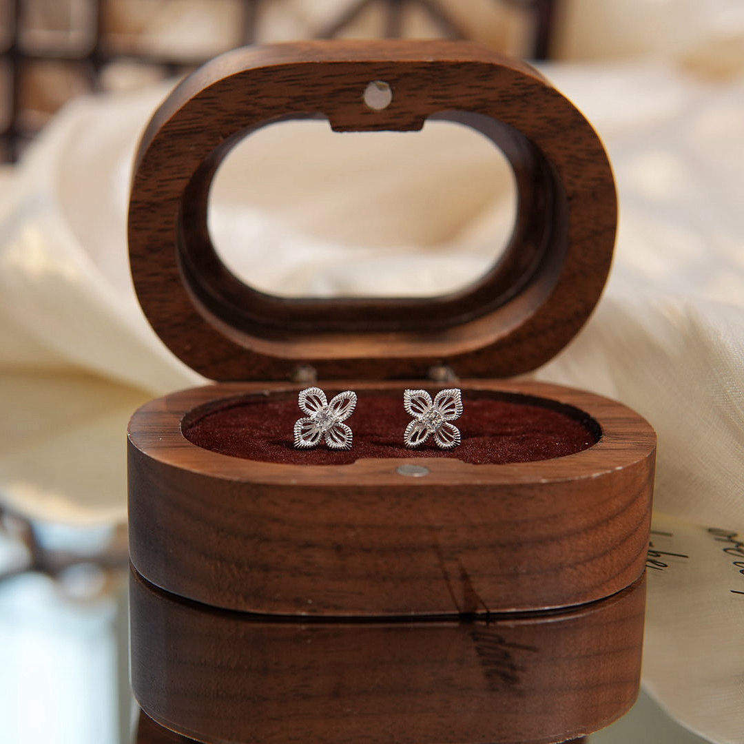 足银耳饰 轻奢【宝相花】足银990耳钉简约气质精致养耳洞耳饰爆款