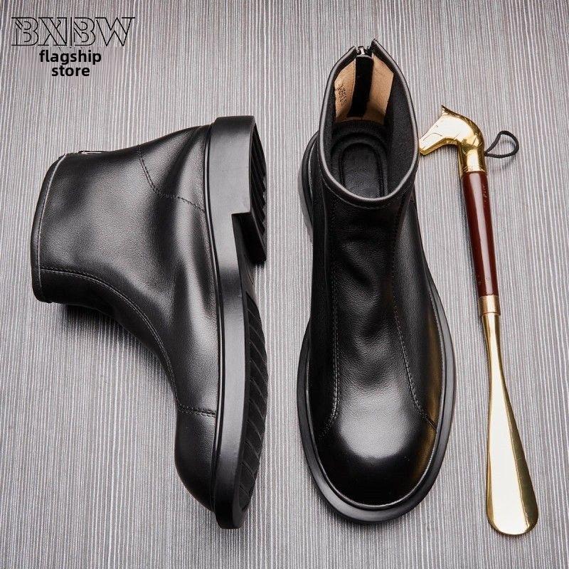 【商超撤柜】韩版英伦风冬季高端夏季新款真皮软牛皮靴切尔西靴靴