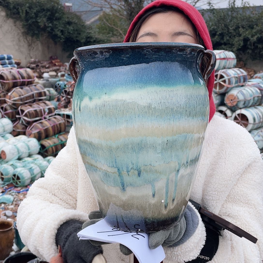 红陶王嫂花盆0212-袁大绿口