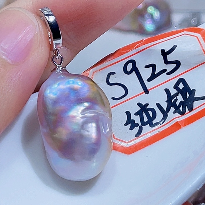 淡水珍珠银S925镶嵌颈饰