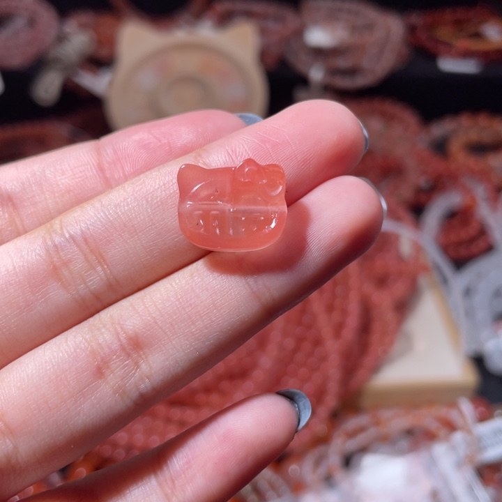 南红玛瑙未镶嵌福字猫头769