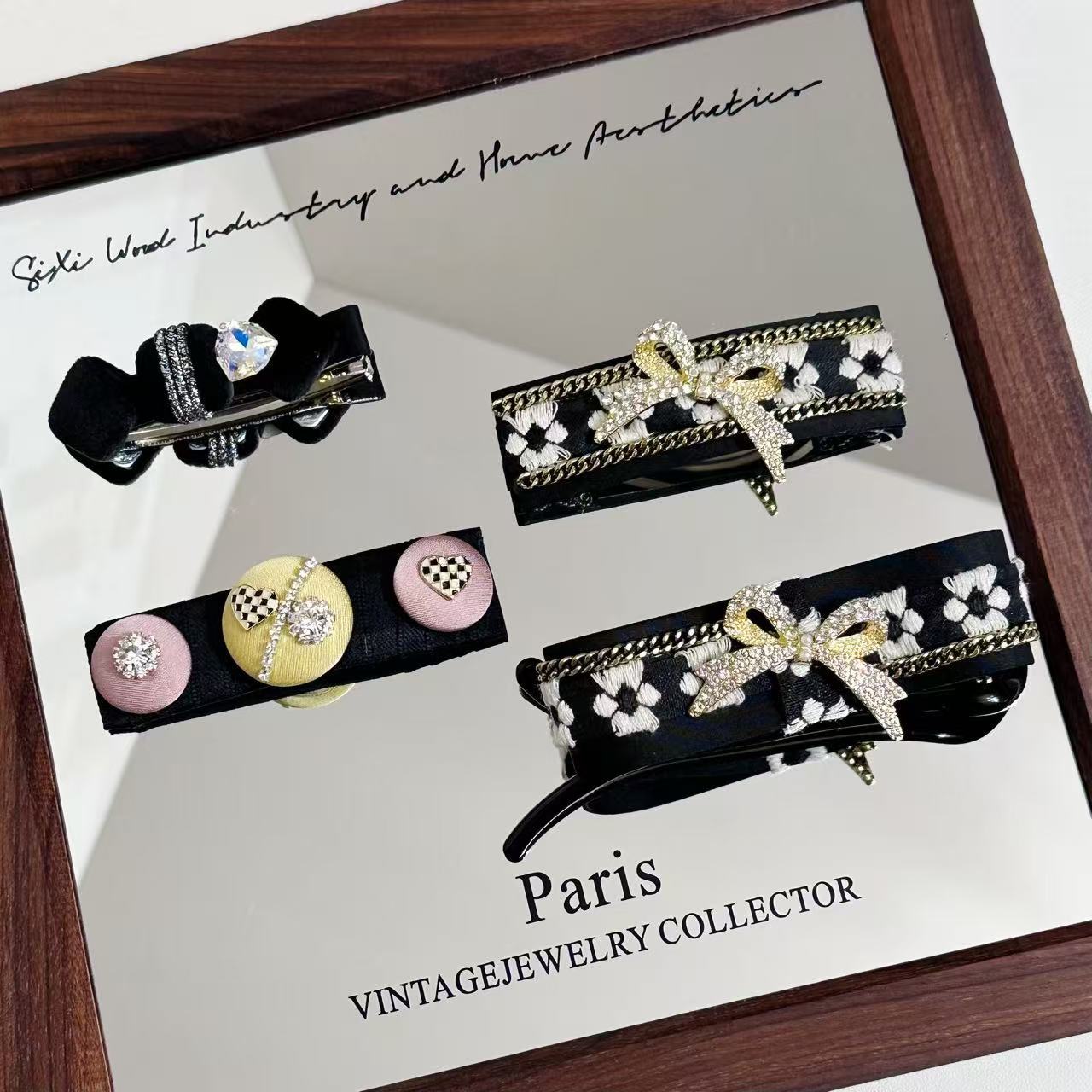 红枣边夹香蕉夹复古风鸭嘴夹日韩发夹发卡夹子法式时尚