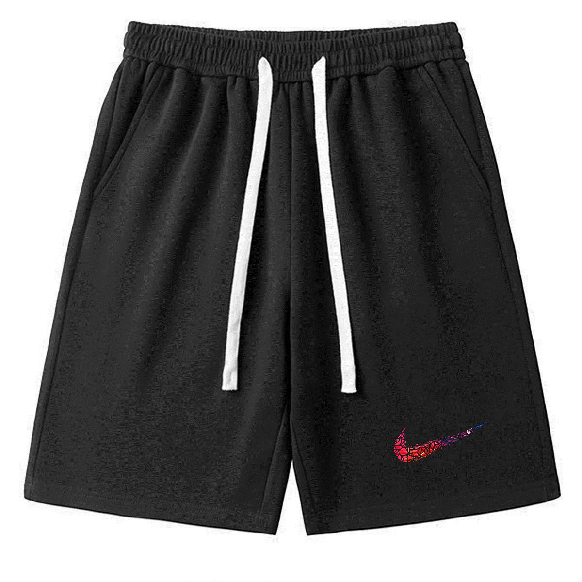 B简约男松紧带外穿百搭短裤透气大码系带情侣运动短裤