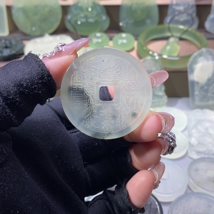 岫玉吊坠未镶嵌远**帆吊坠