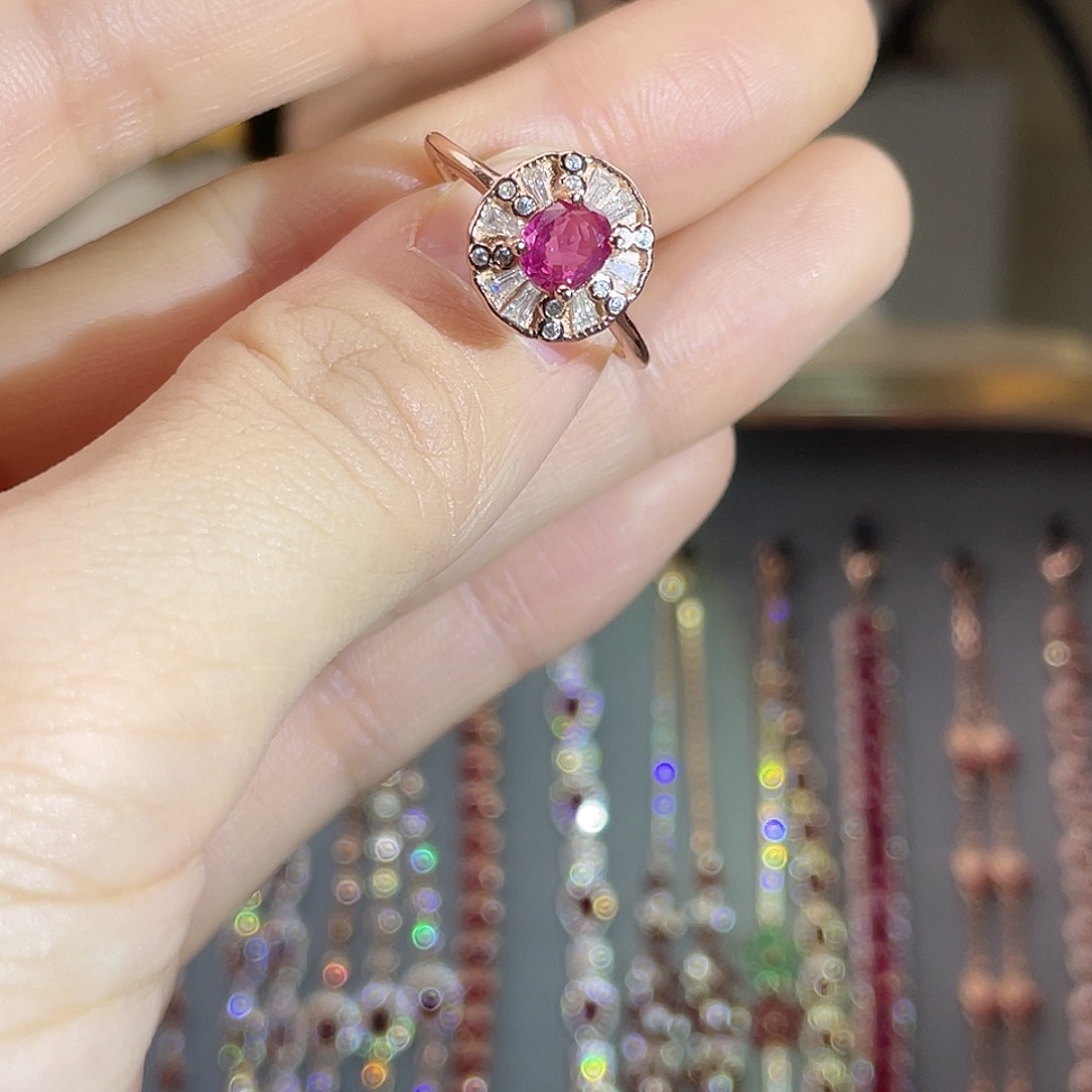 蓝宝石戒指银S925镶嵌