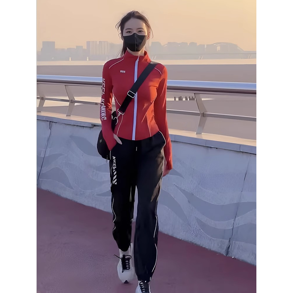时尚休闲运动套装女2025新款健身跑步服速干外套卫裤成套搭配