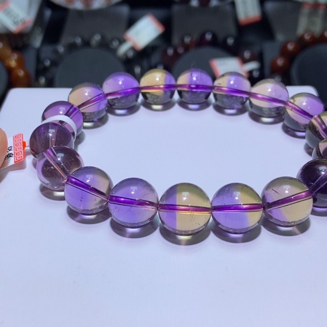 水晶手链未镶嵌紫黄晶11.5