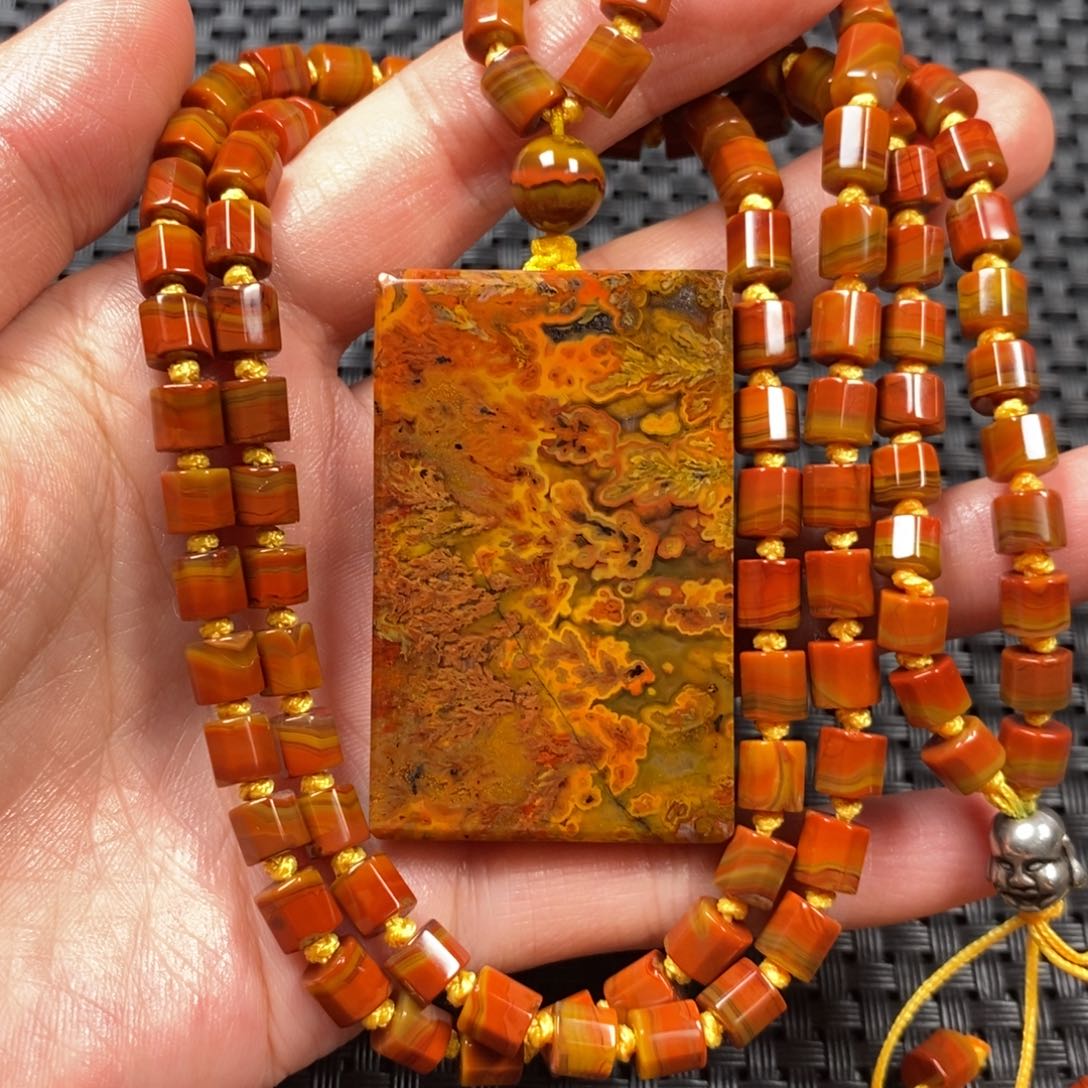 玛瑙/玉髓项链未镶嵌战国红项链