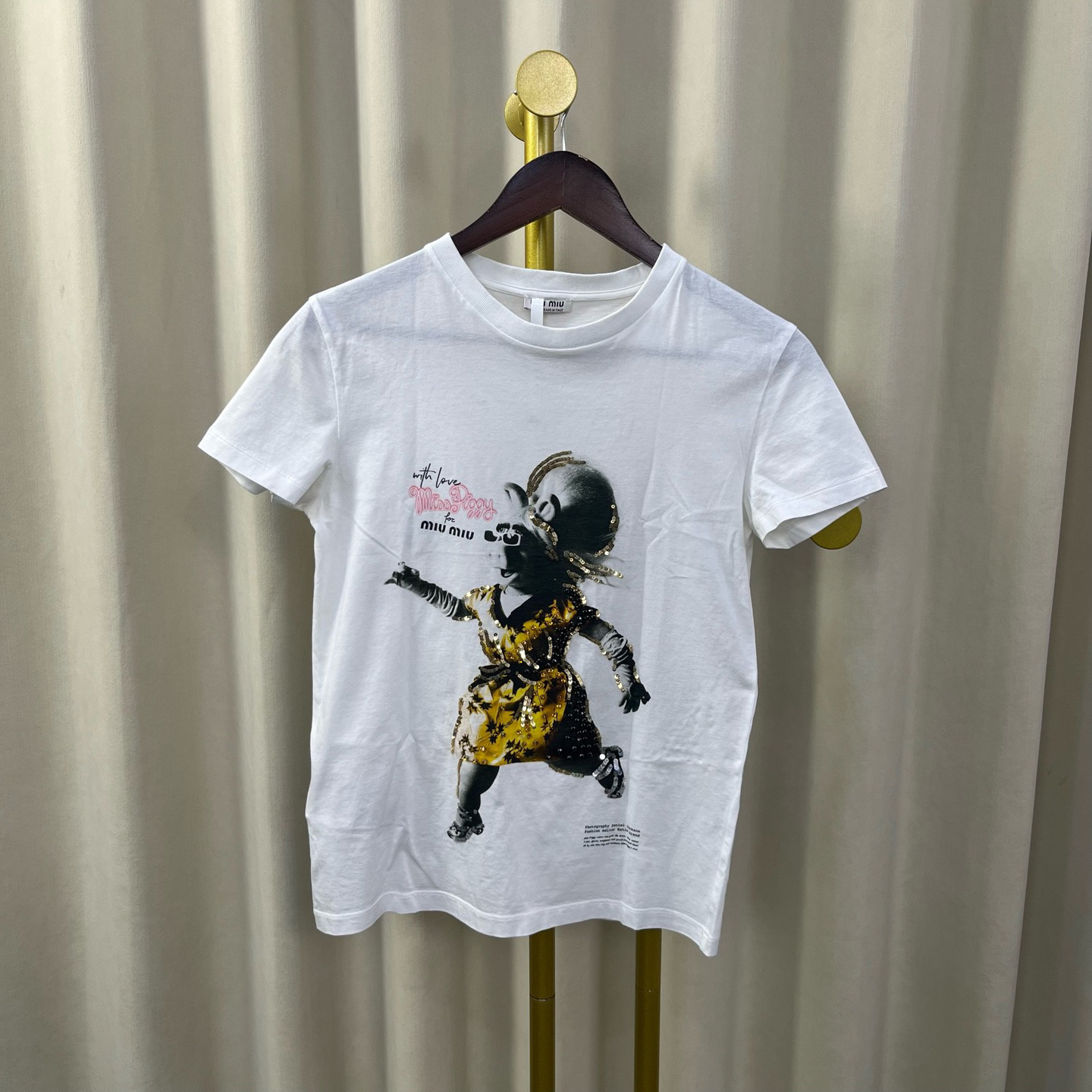 99新 MIU MIU/缪缪 白色字母短袖 s码 