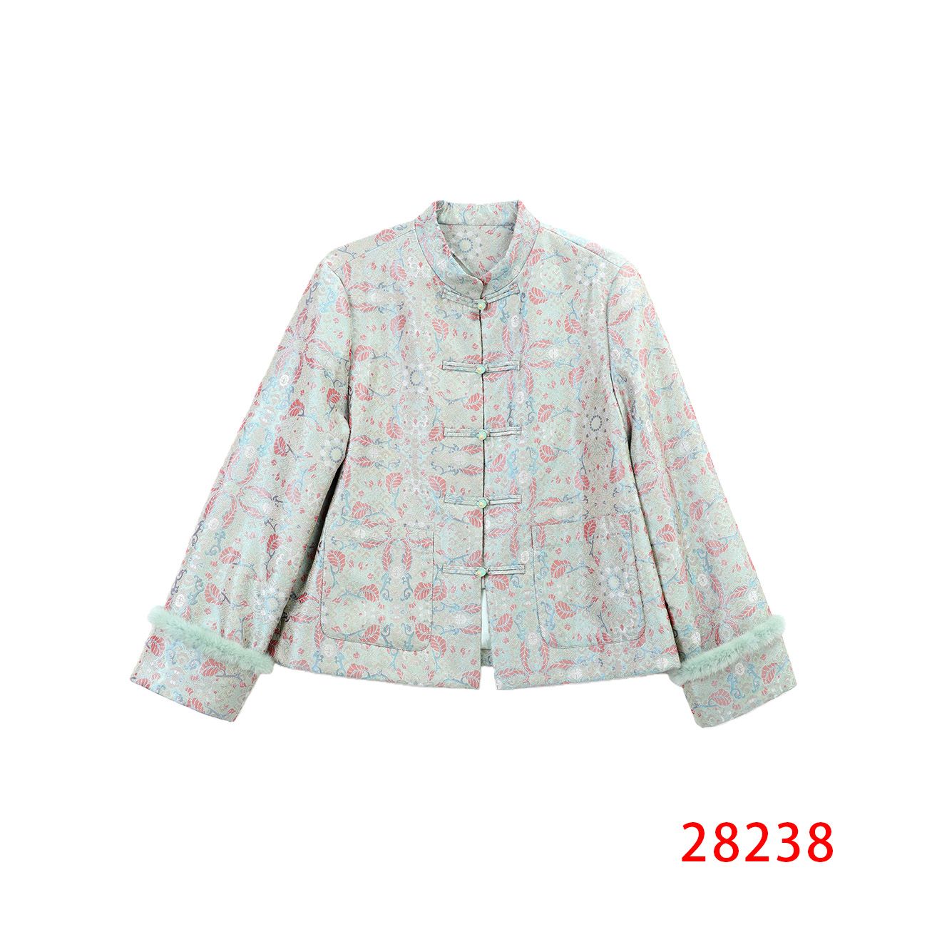 【钱老板推荐】彩鳞宝相花蜀锦桑蚕丝棉服  28238