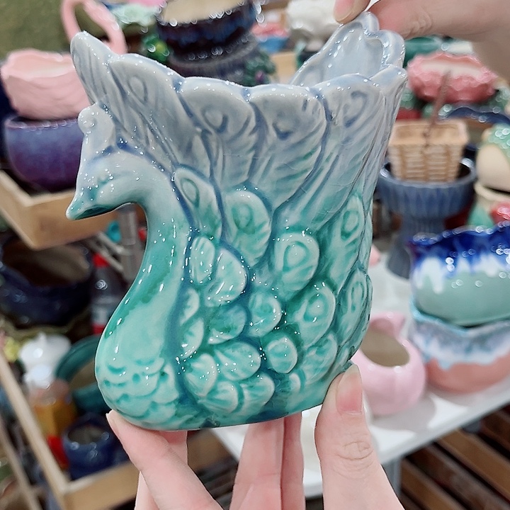 有孔.凑单10元陶瓷花盆发货！