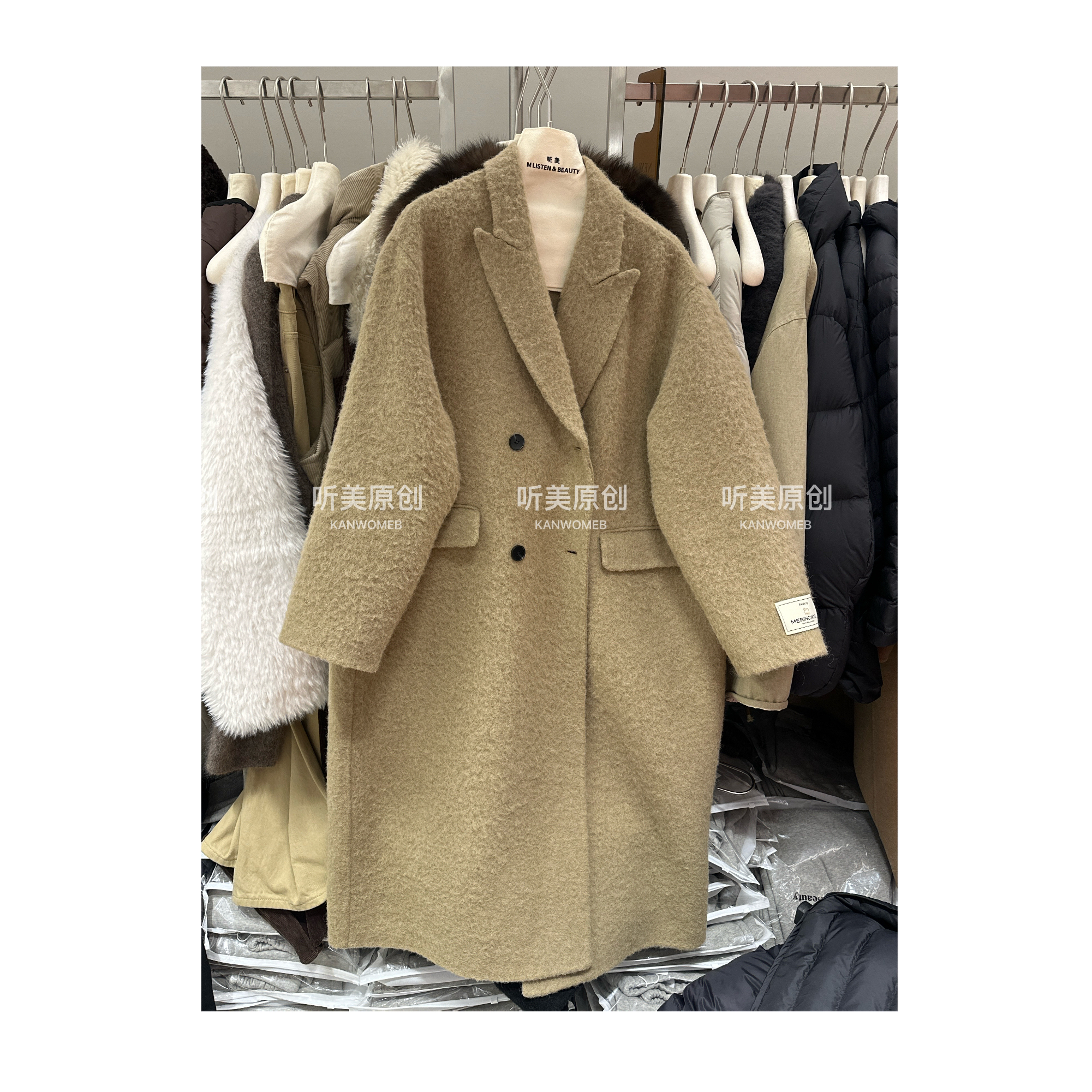 【Temay美美】原创高定苏力羊驼面料大牌大衣中长款冬季秋冬外套