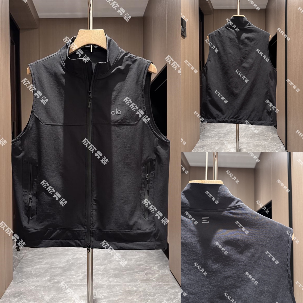 秋季潮牌字母立领痞帅拼接刺绣百搭时尚男士马甲