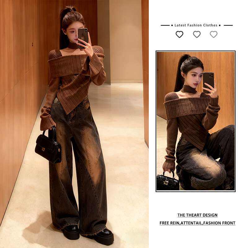 废土风美拉德韩系针织衫套装裤2025早秋穿搭一整套又酷又飒两件套