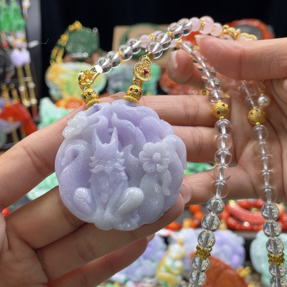 翡翠颈饰未镶嵌代编织